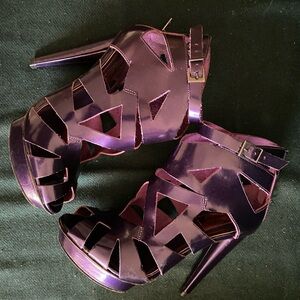Topshop Metallic Purple Ankle Booties